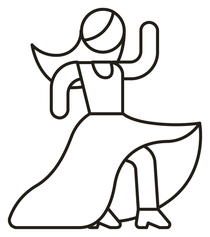 Woman Dancing Coloring Page